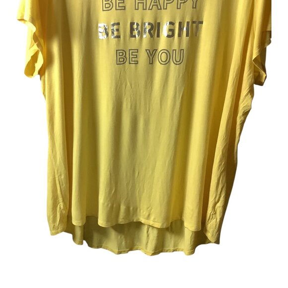 Lane Bryant Womens Plus Size 26/28 Yellow Graphic Tee "Be Happy Be Bright Be You - Picture 12 of 12
